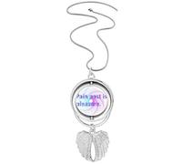 no/no Collier avec pendentif hexagonal douloureux en forme d'ailes d'ange, M