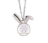 no/no Collier avec pendentif hexagonal géométrique en forme de lapin, lignes mathématiques