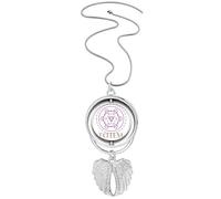 no/no Collier avec pendentif hexagonal géométrique et lignes mathématiques ailes d'ange, M