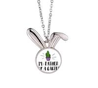 no/no Collier avec pendentif « I'd Rather Be A Cactus »