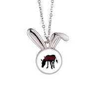 no/no Collier avec pendentif lapin « Animals Are Humans Friends »