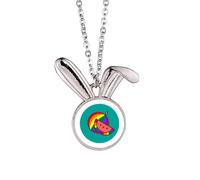 no/no Collier avec pendentif lapin arc-en-ciel I Am A Queer LGBT
