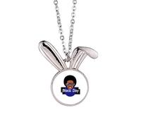 no/no Collier avec pendentif lapin Black Day Freedom Equal Rights