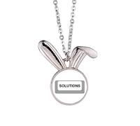 no/no Collier avec pendentif lapin bouton de résolution de problèmes, cadeau