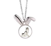 no/no Collier avec pendentif lapin de race de chien de l'Alaska USA Art Déco Mode Bijoux Cadeau