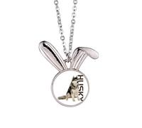 no/no Collier avec pendentif lapin de race hudog sibérien