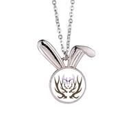 no/no Collier avec pendentif lapin en corne profonde - Art déco - Cadeau idéal