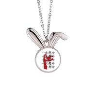 no/no Collier avec pendentif lapin en langue japonaise « Desperately Living »
