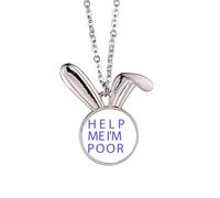 no/no Collier avec pendentif lapin Help Me I Am Poor Art déco