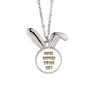 no/no Collier avec pendentif lapin Once Bitten Twice Shy Art Déco Mode