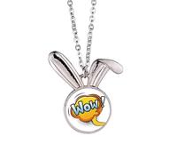 no/no Collier avec pendentif lapin style dialogue art déco