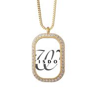 no/no Collier avec pendentif lettre expression sage art déco cristal diamant bijoux doré