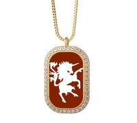no/no Collier avec pendentif licorne en cristal et cristal doré - Motif animaux divins étrangers