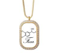 no/no Collier avec pendentif molécule de peur et structure Checale en cristal de diamant Doré