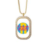 no/no Collier avec pendentif « Mother Loves Great Hard Work » en cristal de diamant doré