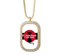 no/no Collier avec pendentif « Never Look Back » en cristal de diamant doré