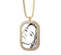 no/no Collier avec pendentif portrait simple occident frêle diamant cristal bijoux dorés