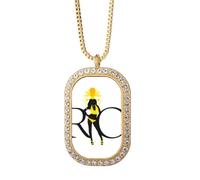 no/no Collier avec pendentif Rio Brésil pour fille avec pendentif en cristal doré