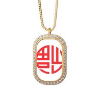 no/no Collier avec pendentif rond en cristal de Chine pour le Nouvel An