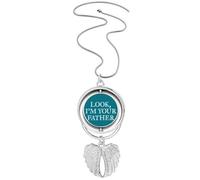 no/no Collier avec pendentif rotatif en forme d'ailes d'ange avec inscription « Pay Attention Relationship Listen Speak », M