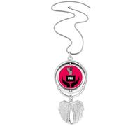 no/no Collier avec pendentif rotatif en forme d'ailes d'ange avec inscription « Your Hands Lies », M