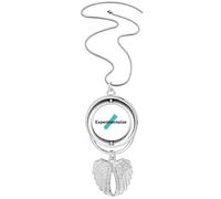 no/no Collier avec pendentif rotatif en forme d'ailes d'ange pour laboratoire scientifique, M