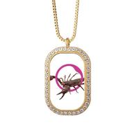 no/no Collier avec pendentif scorpion naturel en cristal et cristal doré