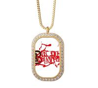 no/no Collier avec pendentif terreur mystérieux et des Bermudes - Bijou doré