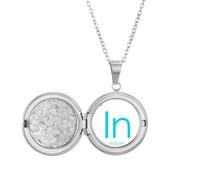 no/no Collier Chestry Elements Tableau périodique Métal pauvre Indium dans un médaillon