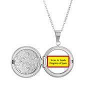 no/no Collier médaillon avec texte en anglais « Euan Spain Country » - Cadeau d'anniversaire
