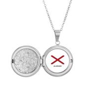 no/no Collier médaillon drapeau américain contour Alabama Bijoux Cadeau d'anniversaire