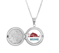 no/no Collier Médaillon Porte Tiananmen Pékin Chine Bijoux Cadeau d'anniversaire