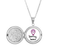 no/no Collier médaillon pour femme - Décomposition des points négatifs - Bijoux d'anniversaire