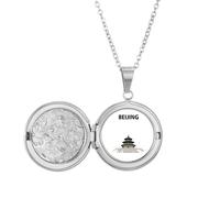 no/no Collier médaillon sacré du temple de Pékin en Chine - Cadeau d'anniversaire