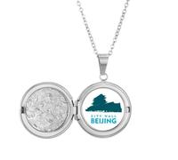 no/no Collier médaillon tourisme de la ville antique Pékin Chine Médaillon Tenez photo Bijoux Cadeau d'anniversaire