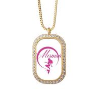 no/no Common Knowledge Collier avec pendentif en cristal de diamant et culture de la langue anglaise Bijoux dorés