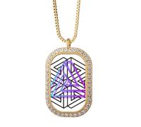 no/no Confused Line Infinite Art Deco Fashion Collier Pendentif Diamant Cristal Doré