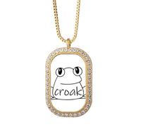 no/no Croak Frosch Collier avec pendentif en cristal Doré