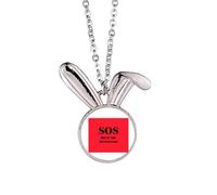 no/no Cry Help Rescue Collier avec pendentif en forme de lapin