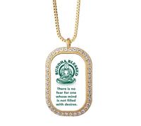 no/no Desire Fear Influence Collier avec pendentif en cristal de diamant Doré