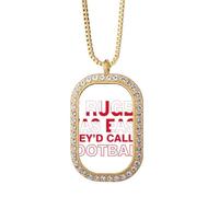 no/no Difference Football Rugby Collier Pendentif Diamant Cristal Doré Bijoux