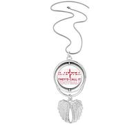 no/no Difference Football Rugby Pendentif ailes d'ange Rotation Collier Bijoux, M