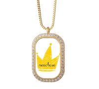 no/no Doodle Scrawl Graffiti Marchese Coiffure Collier Pendentif Diamant Cristal Doré Bijoux