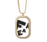 no/no Fear Tears Apart Collier avec pendentif en cristal de diamant Doré