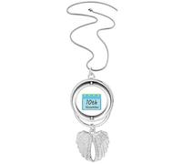 no/no Feast World Youth Day Truth Pendentif ailes d'ange rotatif Collier Bijoux, M