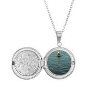 no/no Fisherman Lake Médaillon Art Déco Mode Collier Hold Photo Bijoux Cadeau d'anniversaire