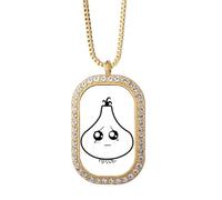 no/no Garlic Cry Collier avec pendentif en forme de petit visage Doré