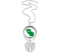 no/no Green Disadvantage Collier avec pendentif en forme d'ailes d'ange, M