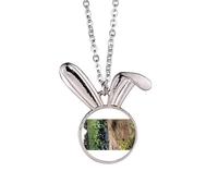 no/no Ground Lotus Lake Collier avec pendentif lapin Art déco