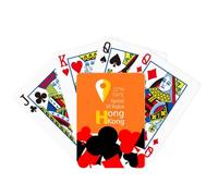 no/no Hong Kong Geography Jeu de cartes à jouer classique avec symboles de voyage